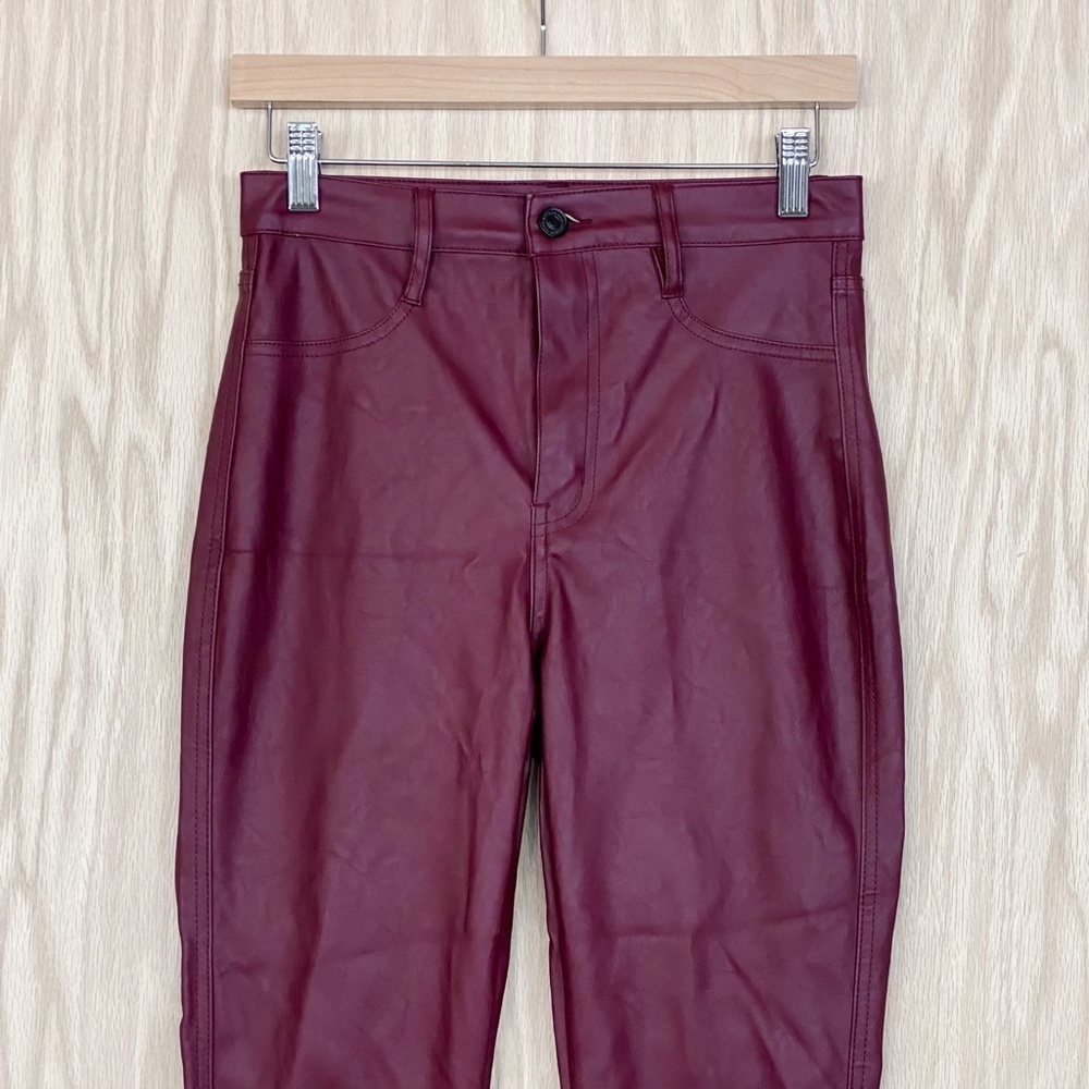 KanCan Vegan Leather High Rise Skinny Pants Zip Ankle Jeans - Picture 2 of 9